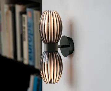 Tentacle vegglampe duo 34 cm - Svart-røkfarget - Herstal