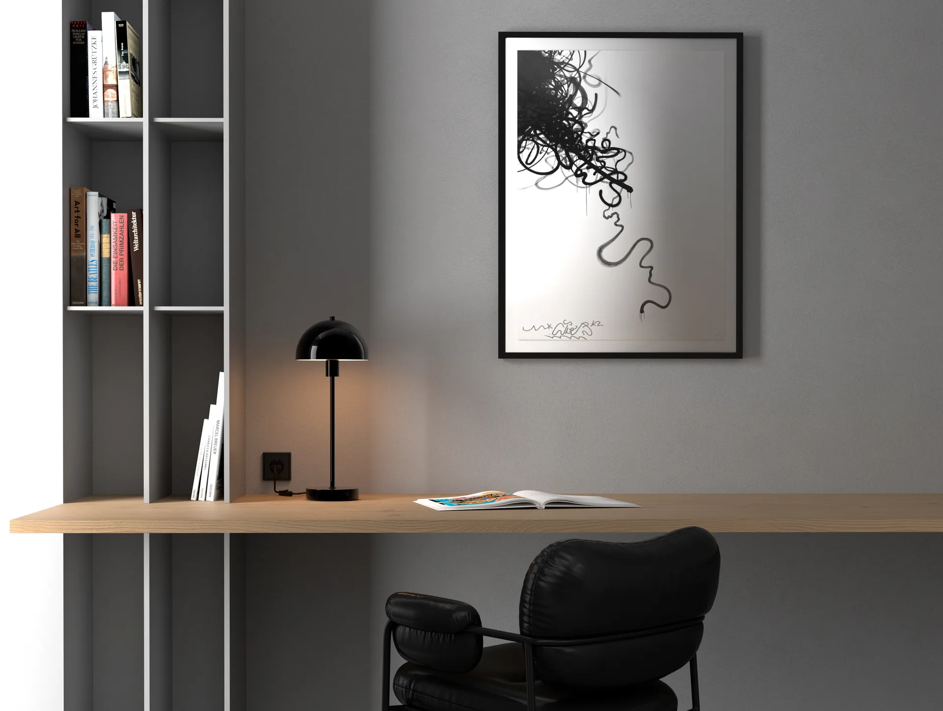 Vienda bordlampe, Blanksvart Herstal