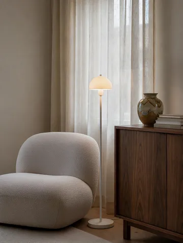 Vienda gulvlampe - Hvit-opalglass - Herstal