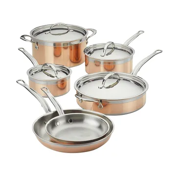 Hestan Copperbond gryte- og stekepannesett - 10 deler - Hestan