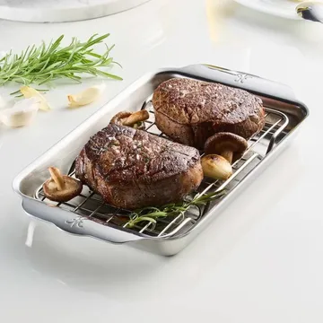 Hestan Ovenbond bakeplate med avkjølingsrist - Rustfritt stål, 16,8x28,8 cm - Hestan
