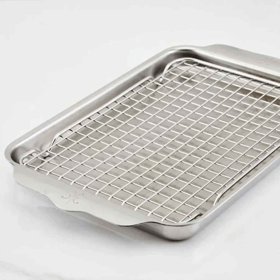 Hestan OvenBond kvadratpanne med stekerist, Rustfritt stål, 24x39 cm Hestan