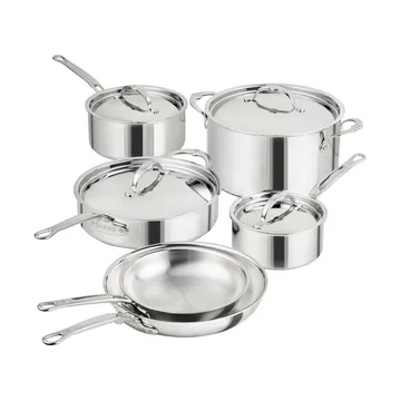 Hestan ProBond Luxe gryte- og stekepannesett - Rustfritt stål, 10 deler - Hestan