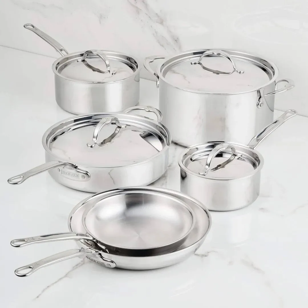 Hestan ProBond Luxe gryte- og stekepannesett, Rustfritt stål, 10 deler Hestan