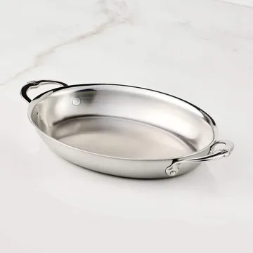 Hestan Provisions gratengform - Rustfritt stål, oval, 42,5x33,5 cm - Hestan