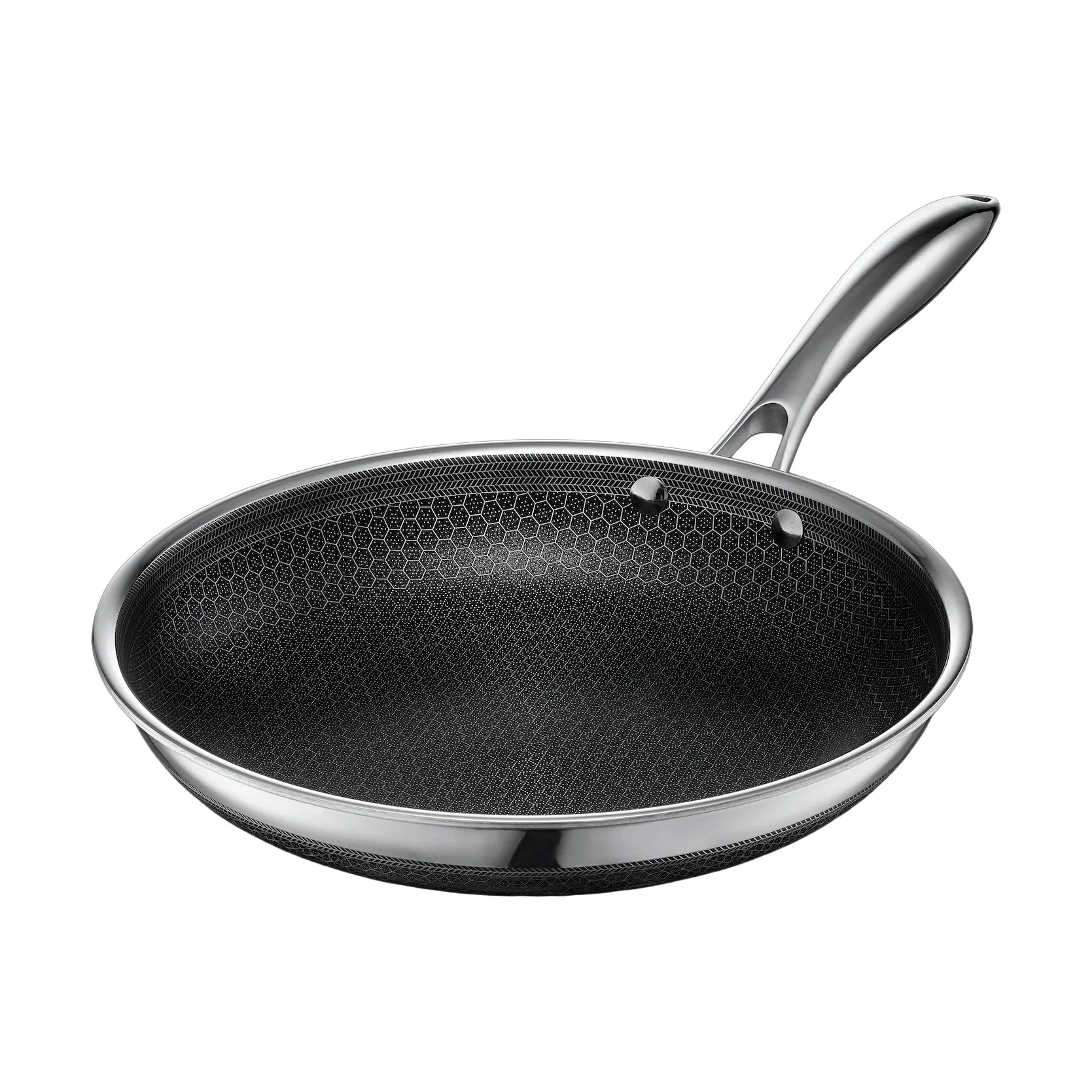 Hexclad Hybrid stekepanne 26 cm, Rustfritt stål-svart Hexclad