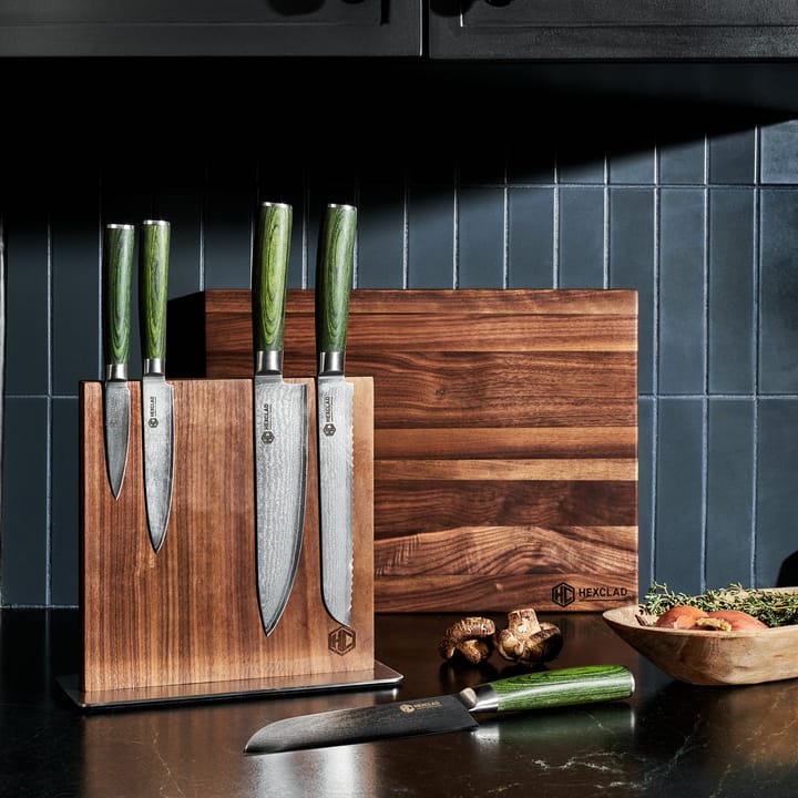 Hexclad knivsett 6 deler, Damaskus stål Hexclad