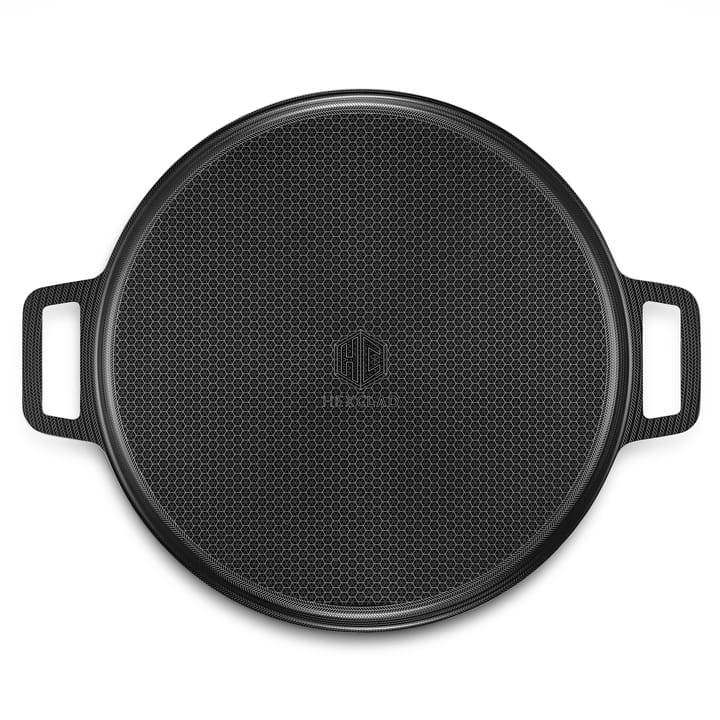 Hexclad pizzastål runde hybrid Ø35 cm, Rustfritt stål-sort Hexclad