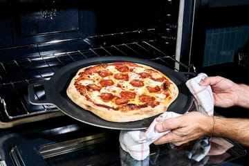 Hexclad pizzastål runde hybrid Ø35 cm - Rustfritt stål-sort - Hexclad