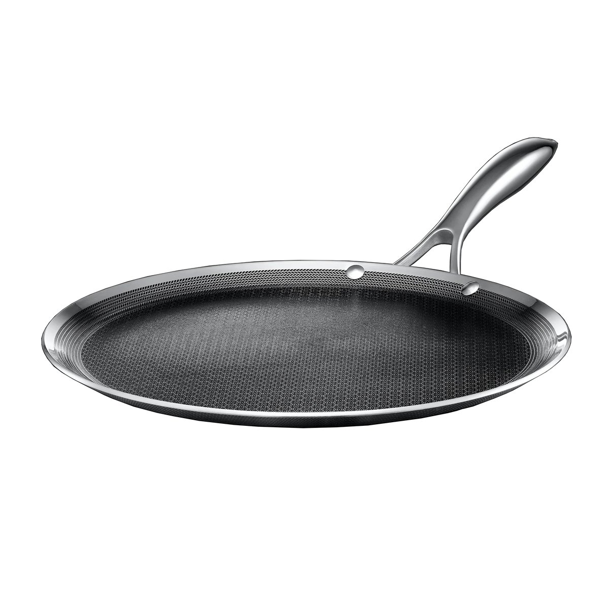 Hexclad stekeplate hybrid Ø30 cm Rustfritt stål-sort