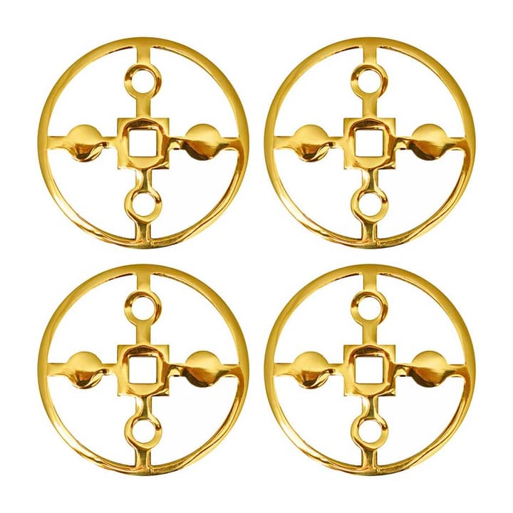 Anima Gemella glassunderlag 4-pakning  - Solid messing - Hilke Collection