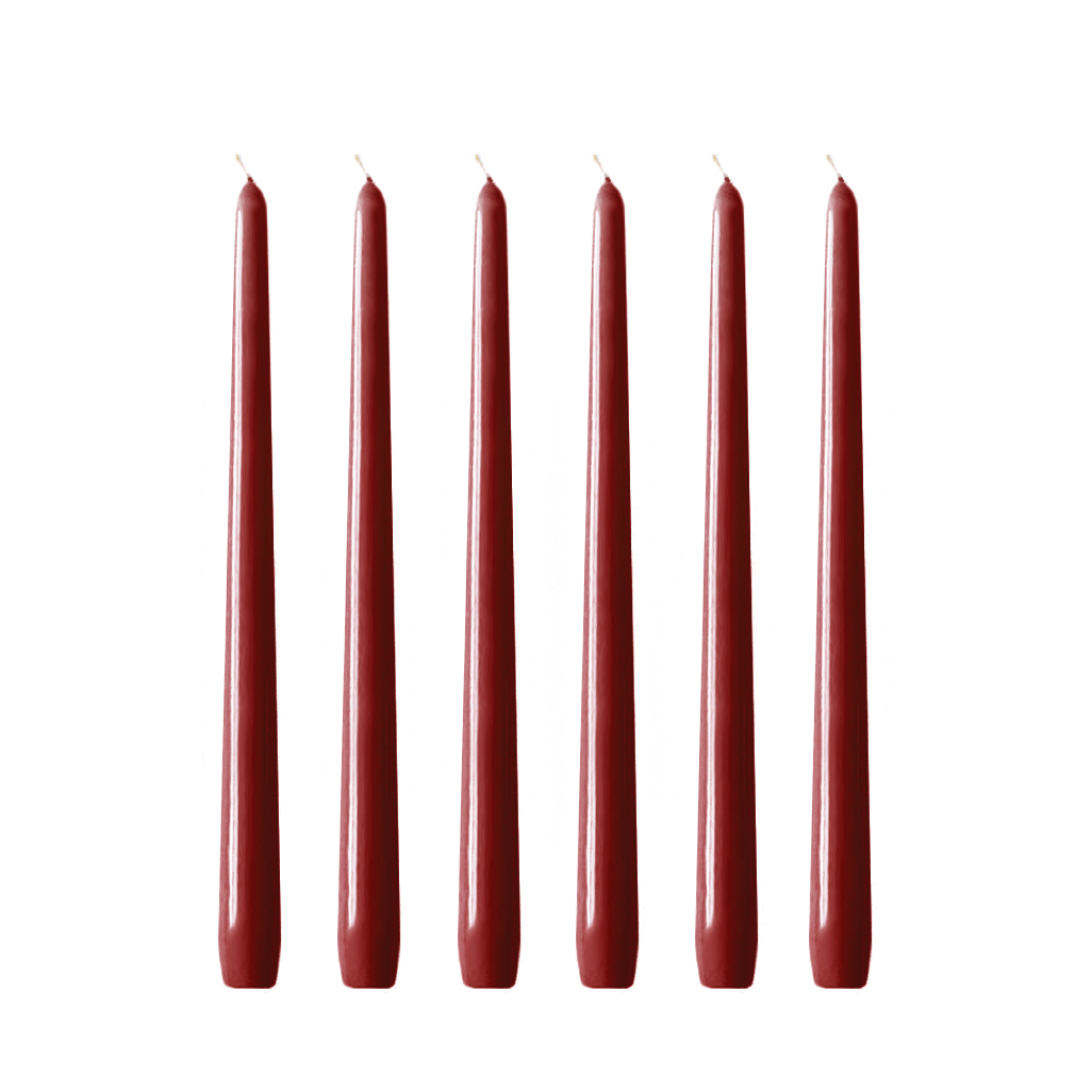 Hilke - Herregårdslys 30 cm 6 stk vinrød glans