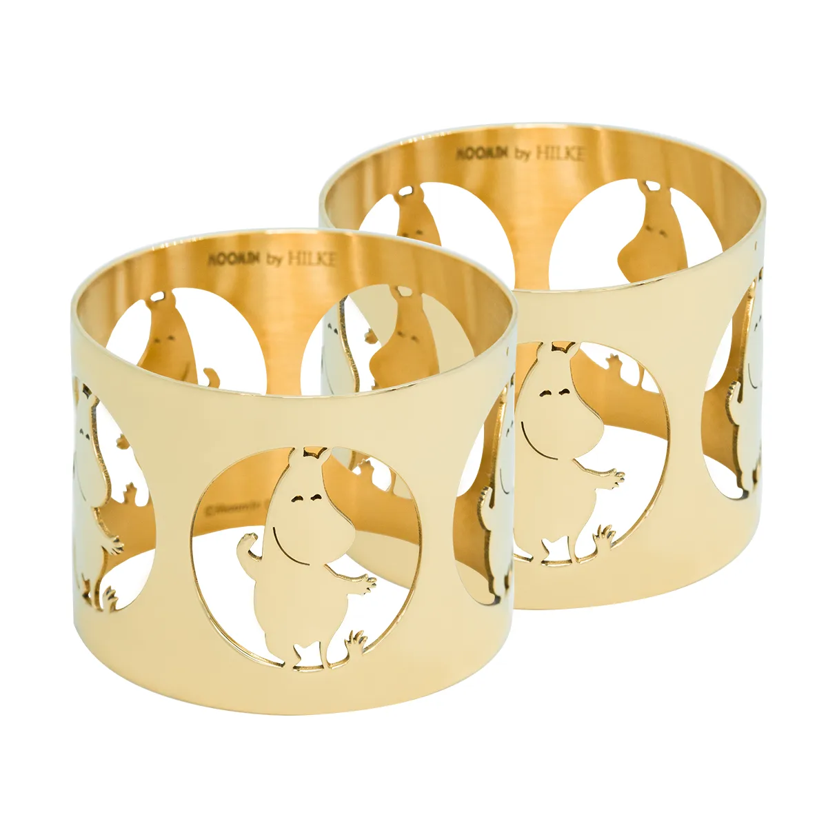 Hilke X Mummitrollet serviettringer Mumintrollet 2-pk, Messing Hilke Collection