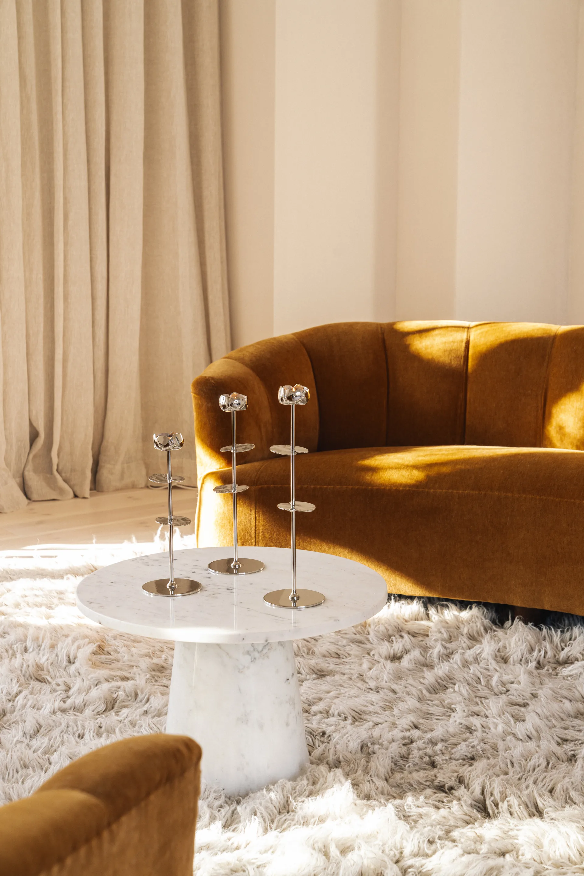 Ninfea Alta lysestake 30 cm, Forkrommet messing Hilke Collection