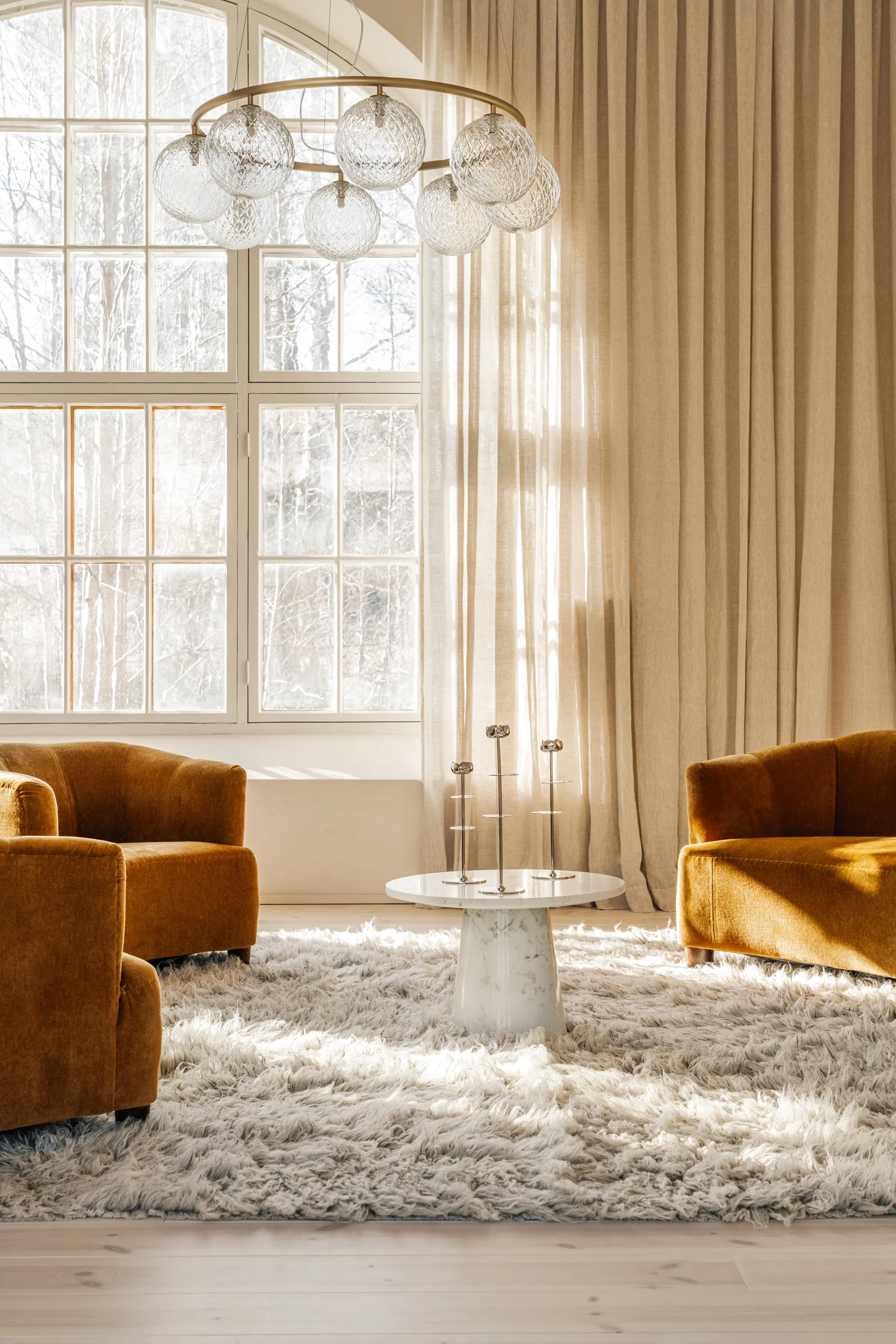 Ninfea Alta lysestake 40 cm, Forkrommet messing Hilke Collection