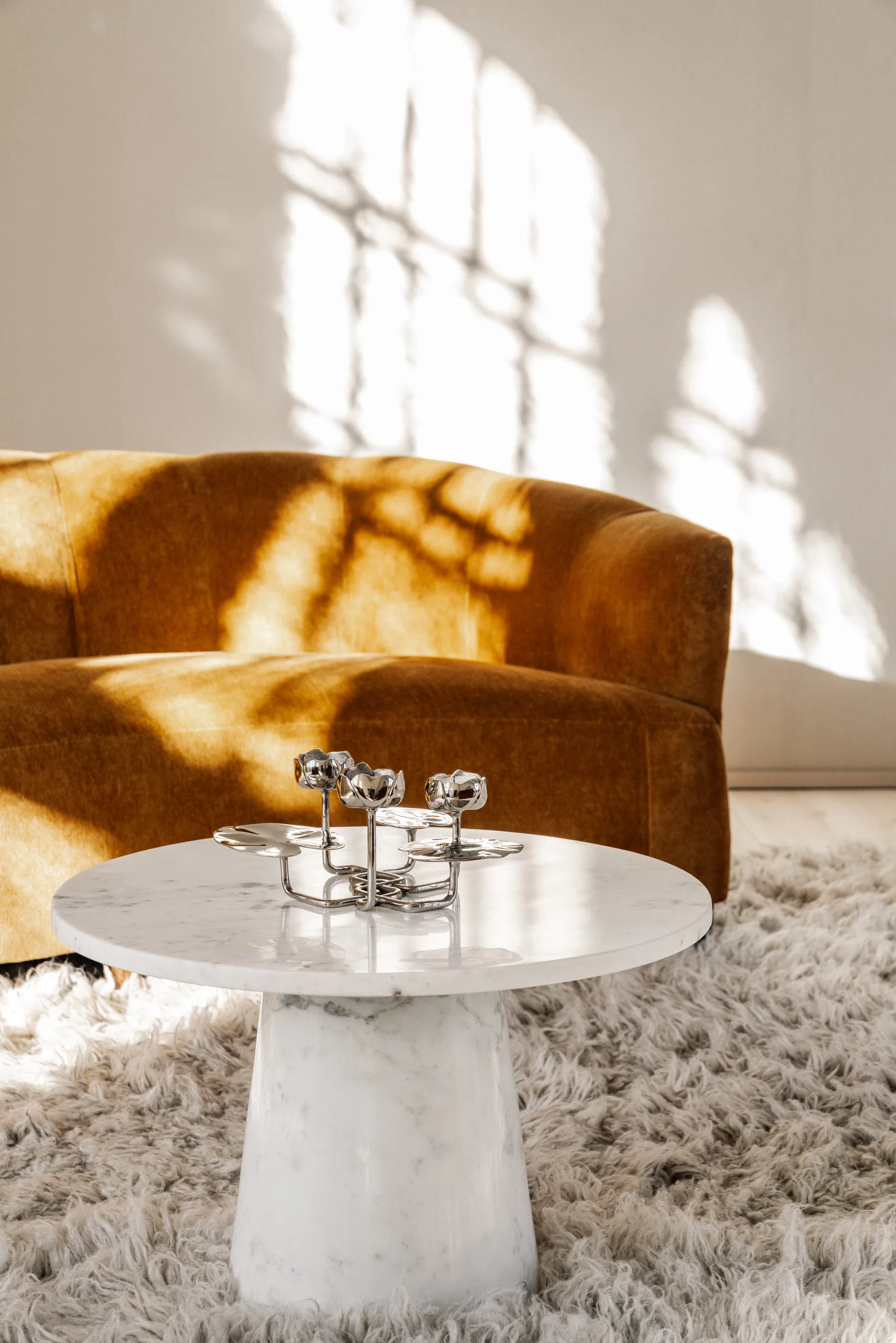 Ninfea grande lysestake, Forkrommet messing Hilke Collection