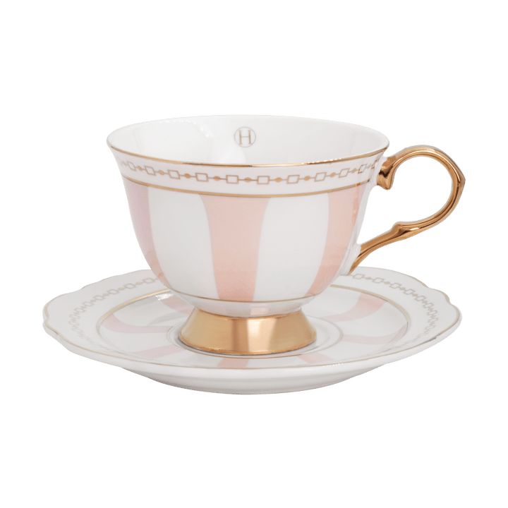 Strisce Rosa kopp med skål - 22 cl - Hilke Collection