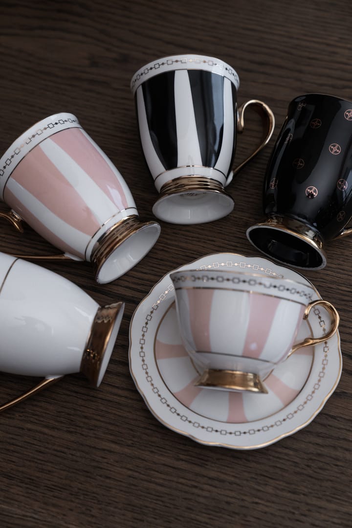 Strisce Rosa krus 28 cl, Rosa-hvit-gull Hilke Collection