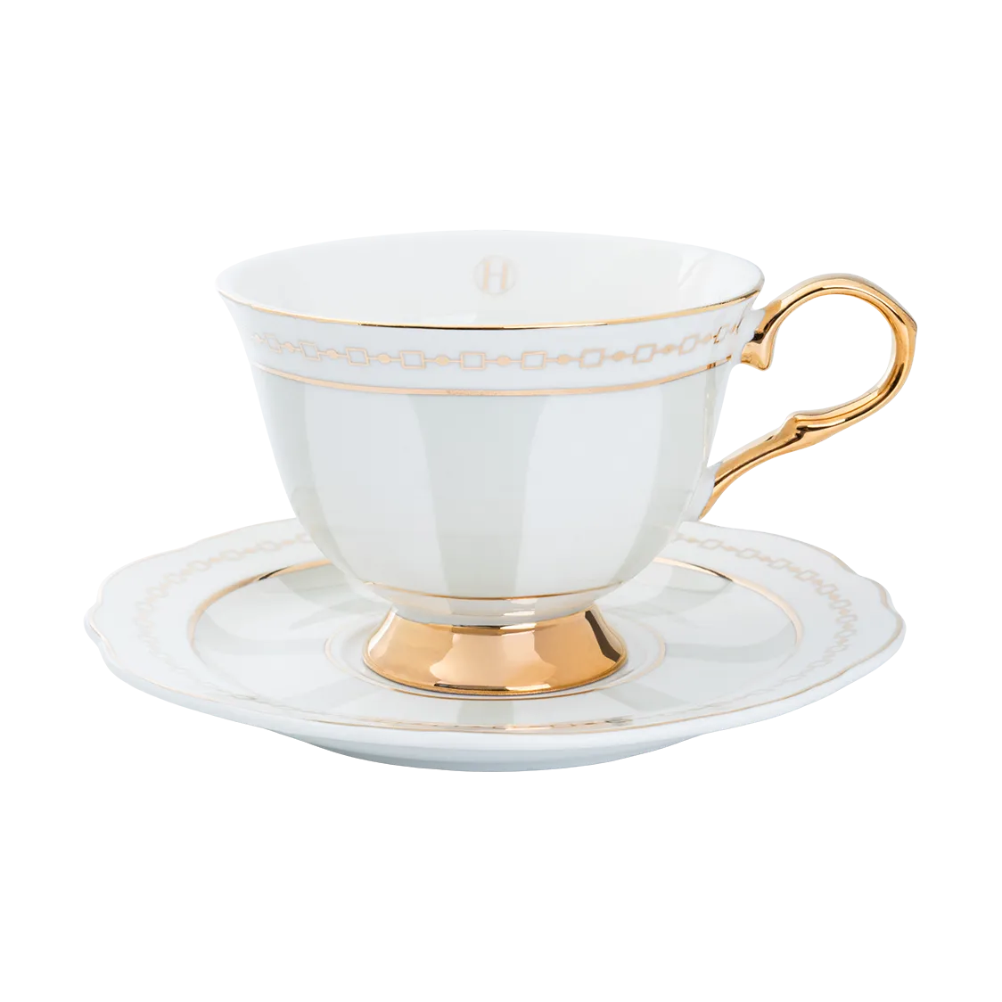 Strisce Tortora kopp med fat, 22 cl Hilke Collection