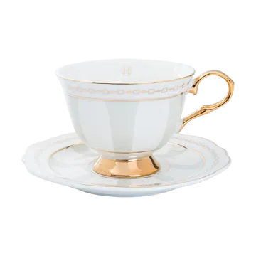 Strisce Tortora kopp med fat - 22 cl - Hilke Collection