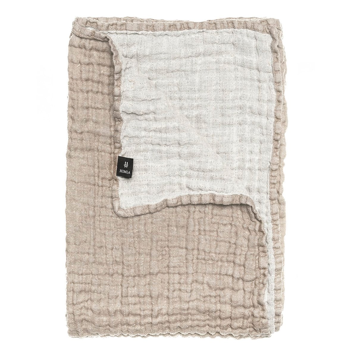 Hannelin sengeteppe beige-hvitt 260x260 cm