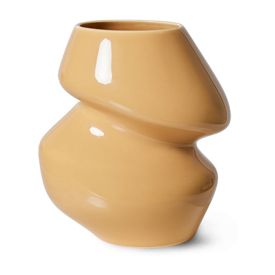 Bilde av HK Living Ceramic organic vase small 19 cm Cappuccino