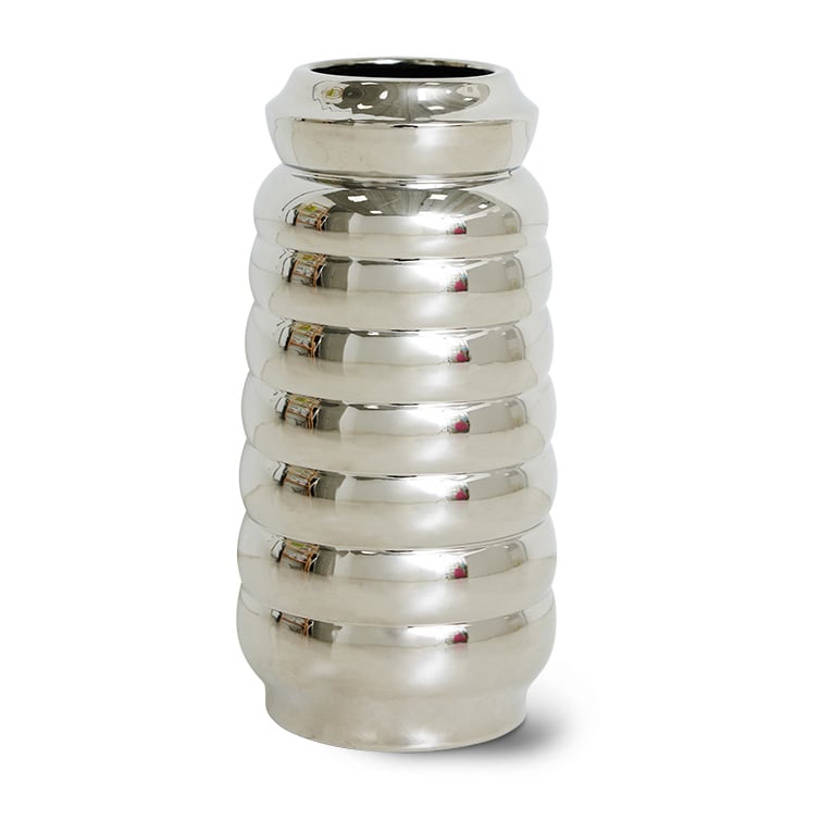 Bilde av HK Living Ceramic ribble vase 289 cm Chrome