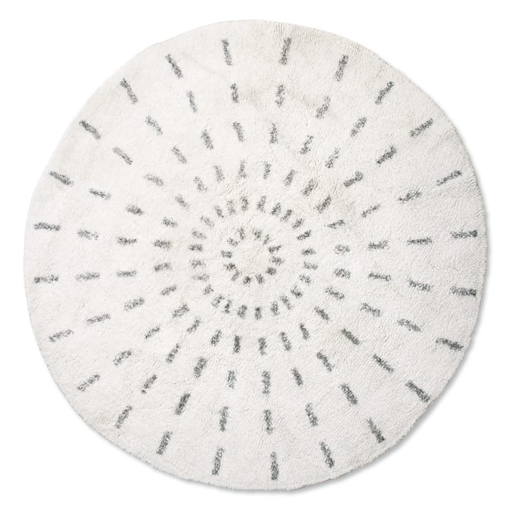 Swirl baderomsmatte Ø120 cm - Svart-hvit - HK Living