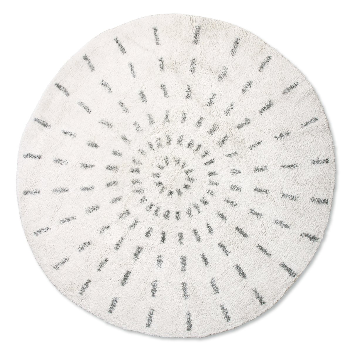 Bilde av HK Living Swirl baderomsmatte Ø120 cm Svart-hvit