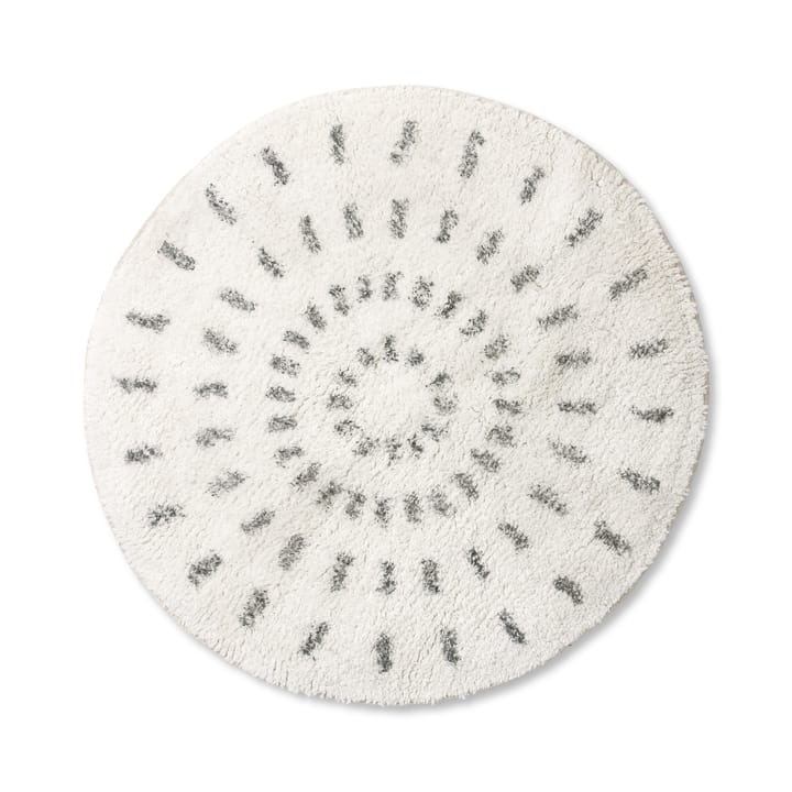 Swirl baderomsmatte Ø60 cm - Svart-hvit - HK Living