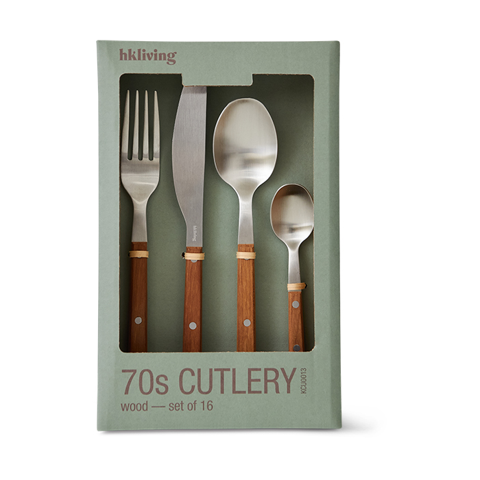 HKliving 70's bestikksett 16 deler Tre