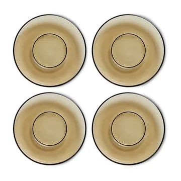 70's glassware kaffefat Ø 10,6 cm 4-pakning - Mud brown - HKliving