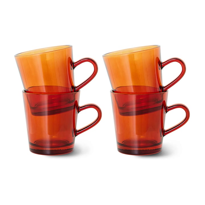 70's glassware kaffekopp 20 cl 4-pakning - Amber brown - HKliving