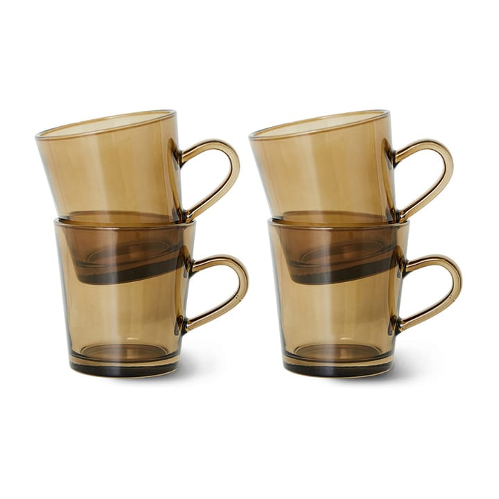 70's glassware kaffekopp 20 cl 4-pakning - Mud brown - HKliving