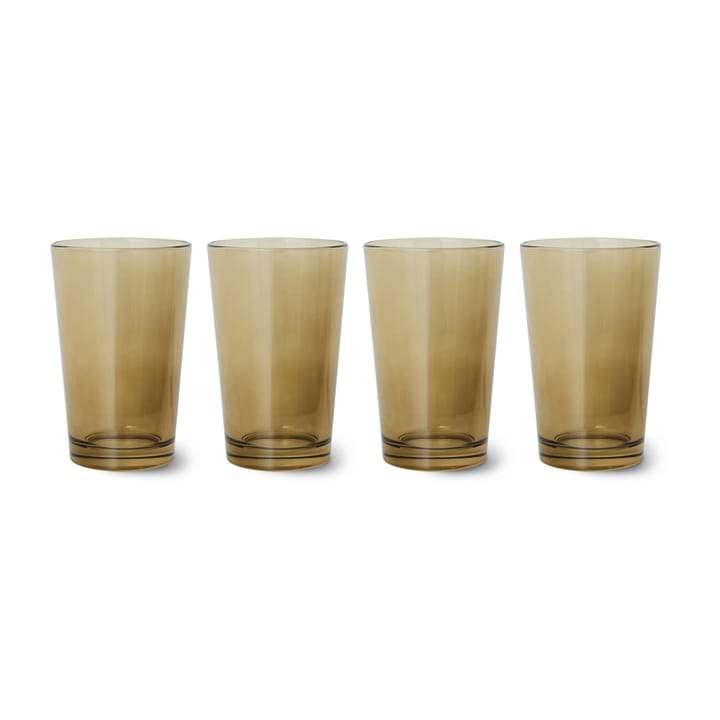 70's glassware teglass 20 cl 4-pakning - Mud brown - HKliving