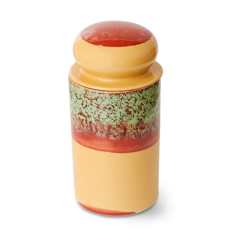 70s keramikk Oppbevaringsboks Ø11x22,5 cm, Cove HKliving