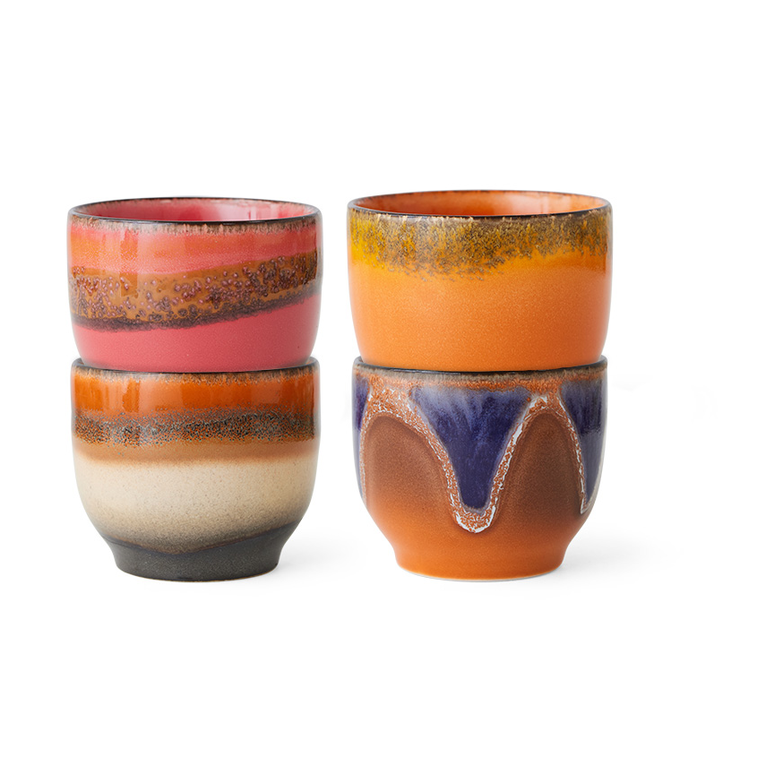HKliving 70's krus 25 cl 4-pakning Java