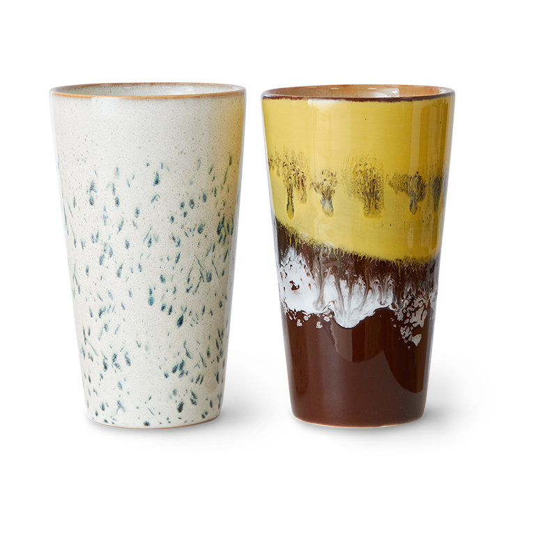 HKliving 70's lattekrus 28 cl 2-pakning Brine