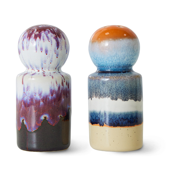 HKliving 70's salt- og pepperkar Stargaze | Skandinavisk Design | Salt- & Pepperbøsser | Multi