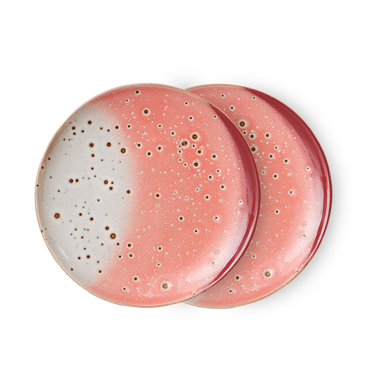 HKliving 70's tallerken Ø17,5 cm 2-pakning Lychee