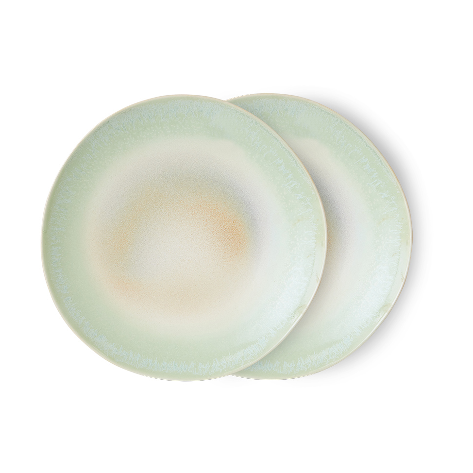 HK Living - HK Living 70s ceramics: dinner plates palms (set of 2) - Lunehjem.no - Interiør på nett