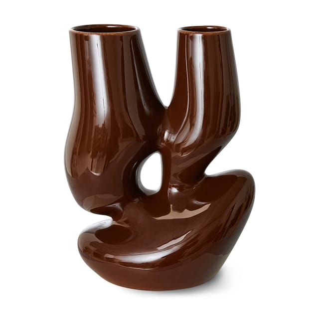 Ceramic organic vase large 25 cm - Espresso - HKliving