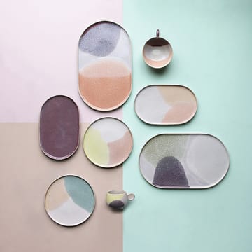 Gallery ceramics rund tallerken - mint/ nude - HKliving