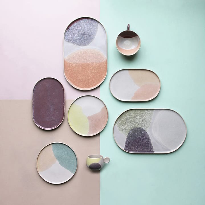 Gallery ceramics rund tallerken, mint/ nude HKliving