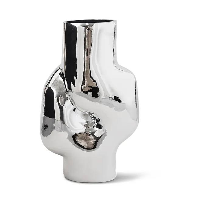 HKliving Gleam vase high Chrome | Skandinavisk Design | Vaser | Sølv