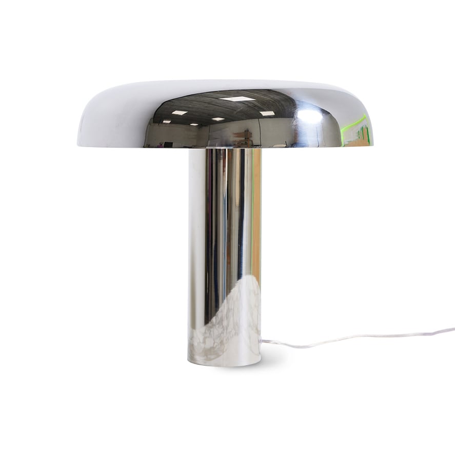 HKliving HK Living mushroom bordlampe Chrome | Skandinavisk Design | Bordlamper | Sølv