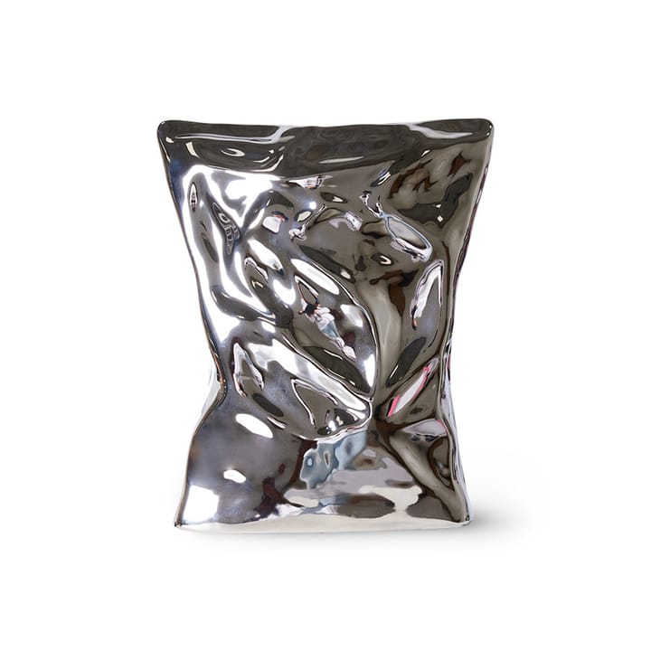 HK Objects Vase "Bag of Crisps" 26x9 cm, Krom HKliving