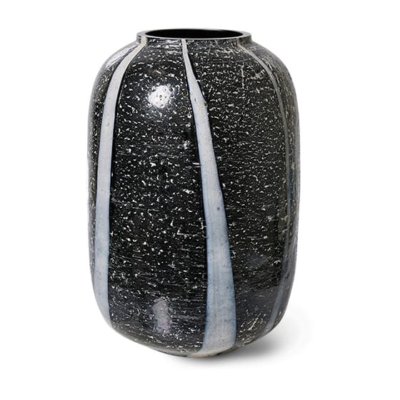 HKliving glassvase monochrome Ø 17 cm - Black-white - HKliving