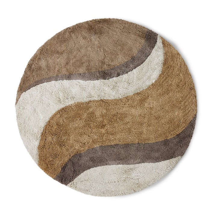 HK Living - HK Living Badematte Natural Waves Ø:120 - Lunehjem.no - Interiør på nett