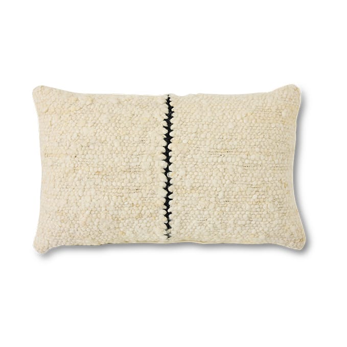 Natural wool stripete pute 30x50 cm - White - HKliving